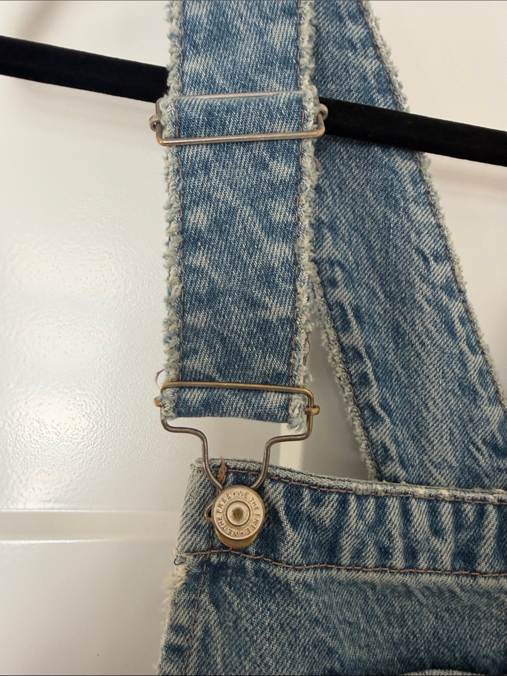 Free People Light Blue Wide-Leg Barrel Denim Overalls - Picture 6 of 9
